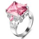 New Luxury Style Pink Color Radiant Silver Party Ring image