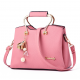 Plain Leather Pink Shoulder Handbag image