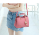 Plain Leather Pink Shoulder Handbag image