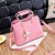 Plain Leather Pink Shoulder Handbag