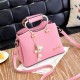 Plain Leather Pink Shoulder Handbag image