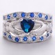 New 3 in 1 Fashion Women's Claddagh Ring Blue image