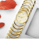 Woman Hollow Design Gold with White Dial Bracelet Watch image