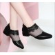 Buy Elegant Black Lace Ankle Flats with Chic Pointed Toe Design image