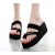 Stylish Elevated Beach Sandals with Contrast Logo Black