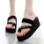 Stylish Elevated Beach Sandals with Contrast Logo Black