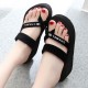 Stylish Elevated Beach Sandals with Contrast Logo Black image