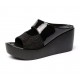 Women Latest Fashion Elegant Style Wedge Sandals-Black