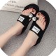 New Fashion Thick bottom Flip flop Slippers-Black