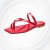 Elegant Red Patent Leather Thong Sandals with Minimalist Design