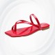 Elegant Red Patent Leather Thong Sandals with Minimalist Design image