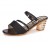Women New Thick Heel Leather Sandals-Black