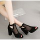 Elegant Black Mesh Heels with Celestial Charms image