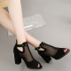 Elegant Black Mesh Heels with Celestial Charms image