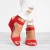 Bold Crimson Open Toe Red Sandals with Buckle Closure