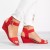 Bold Crimson Open Toe Red Sandals with Buckle Closure