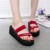 Stylish Elevated Beach Sandals with Contrast Logo Red