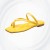 Elegant Yellow Patent Leather Thong Sandals with Minimalist Design
