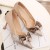 Elegant Golden Suede Pumps with Glittering Toe Cap