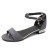 Grey Elegant Flat Sandals with Decorative Heel and Dainty Ankle Charm