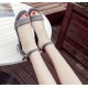 Grey Elegant Flat Sandals with Decorative Heel and Dainty Ankle Charm image