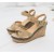 Brown Elegant Cork Wedge Sandals with Suede Straps