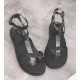 Womam Cross Tied Casual Wear Flat Sandals-Black