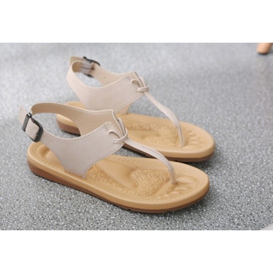 Neutral Tone Comfort Cream Sandals with Elegant Ankle Straps image