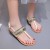 New Rhinestone Flat  Clip Toe Bohemian Sandals-Cream