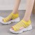 Trendy Athletic Inspired Strappy Yellow Sandals with Chunky Rubber Soles