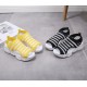 Trendy Athletic Inspired Strappy Yellow Sandals with Chunky Rubber Soles image