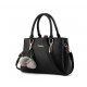 New Lychee Pattren Fashion Simple Shoulder Bag-Black image