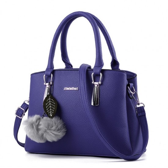 New Lychee Pattren Fashion Simple Shoulder Bag-Blue image
