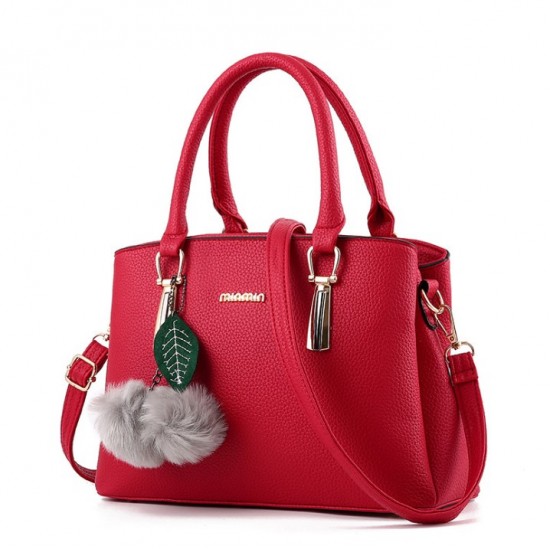 New Lychee Pattren Fashion Simple Shoulder Bag-Red image