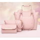 New European Style Three Piece Ladies Handbag-Pink