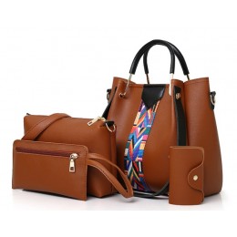 New Woman Brown Color 4 Piece Shoulder Bag