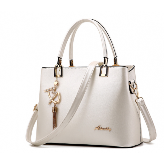 Pure White Color Women Exclusive Design Messenger Handbag