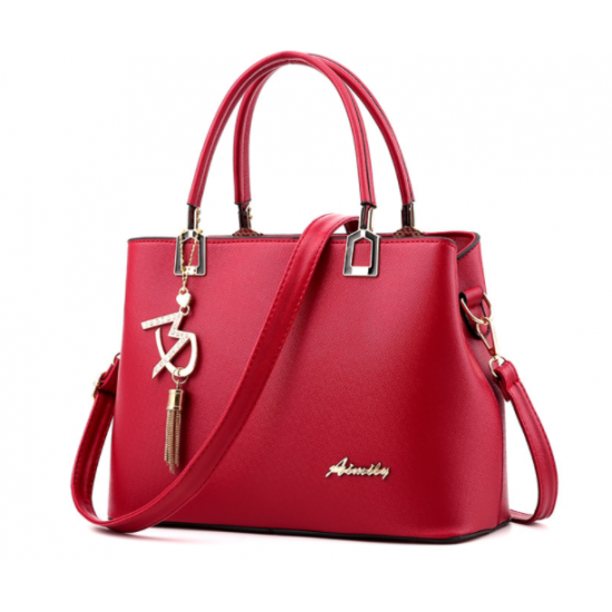 Pure Red Color Women Exclusive Design Messenger Handbag