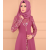 Elegant Arabic Style Long Sleeve maxi Abaya-Pink