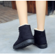 Black Stylish Suede Winter Ankle Boots with Warm Plush Interior image