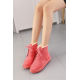 Pink Stylish Suede Winter Ankle Boots with Warm Plush Interior image