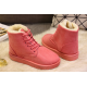 Pink Stylish Suede Winter Ankle Boots with Warm Plush Interior image