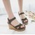 New Cross Straps Sexy High Heeled Wedges Sandals-Green