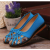 Vibrant Blue Casual Shoes with Embroidered Insole