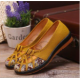 Vibrant Yellow Casual Shoes with Embroidered Insole image