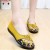 Vibrant Yellow Casual Shoes with Embroidered Insole