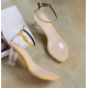 New Transparent Thick Heel women Sandal - Yellow