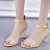 New Transparent Thick Heel women Sandal - Yellow