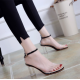 New Transparent Thick Heel women Sandal - Black