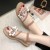 new women Flower style flat Sandal-Pink